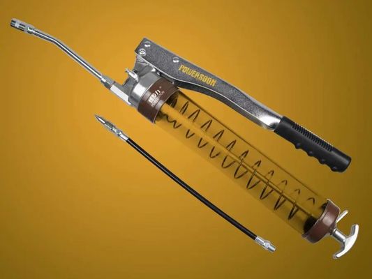 पारदर्शी रॉड हैंड ग्रीस गन हैंड पंप माउथ शेप सिंपल ऑपरेशन